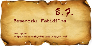 Besenczky Fabiána névjegykártya